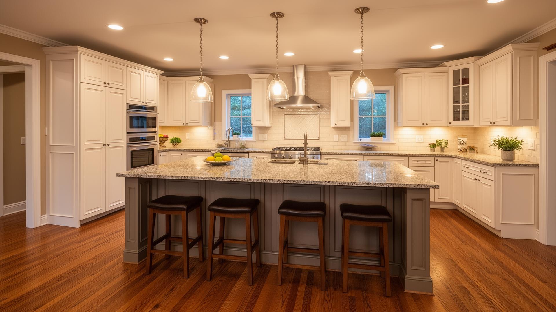 Modern kitchen remodel with custom cabinetry in a Baltimore County home